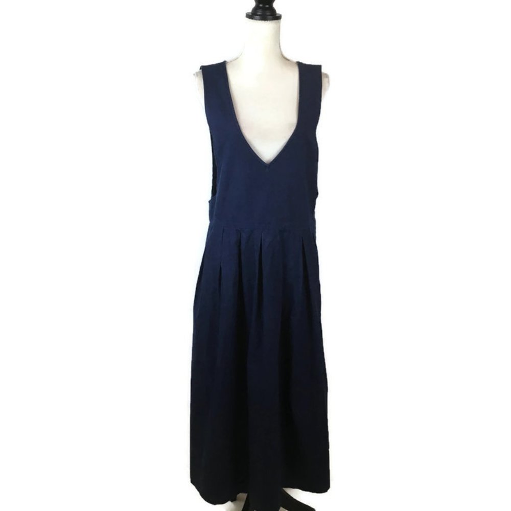 Pam's Closet Overall Denim Dress Size Medium Blue